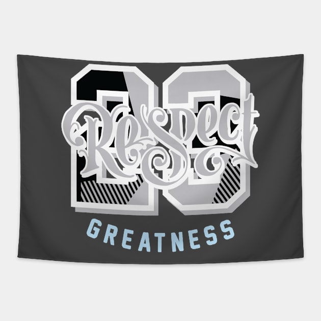 Respect Greatness Cement Grey Tapestry by funandgames