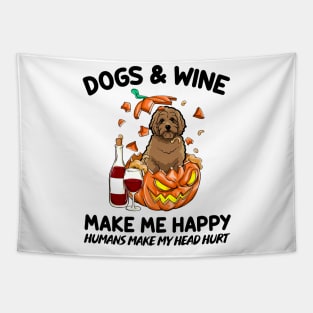 Doodle & Wine Make Me Happy Humans Make My Head Hurt T-shirt Tapestry