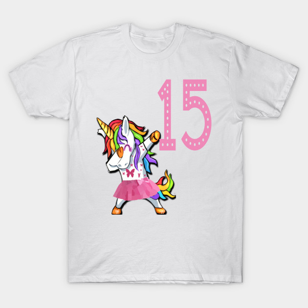 15th Birthday Dabbing Unicorn Birthday Girl For 15 Years Old Girl