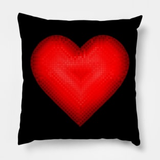 Red Pixel Heart Pillow