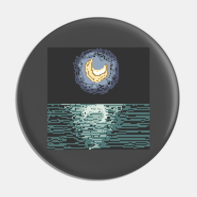 Moon at Night Pin by Laura Beth Art