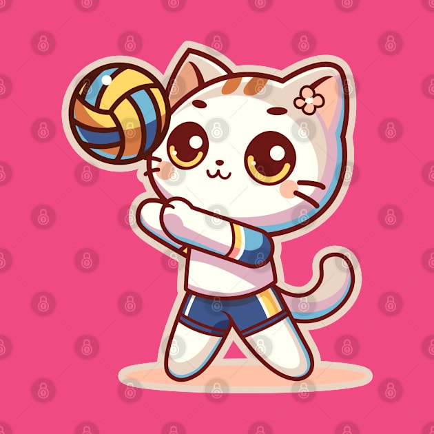 Cute Kitty Volleyball Player by Volleyball Merch