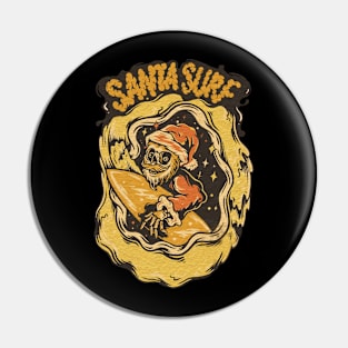 Santa Surf Pin