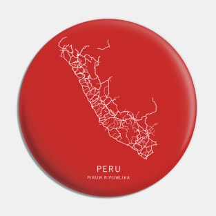 Peru Road Map Pin