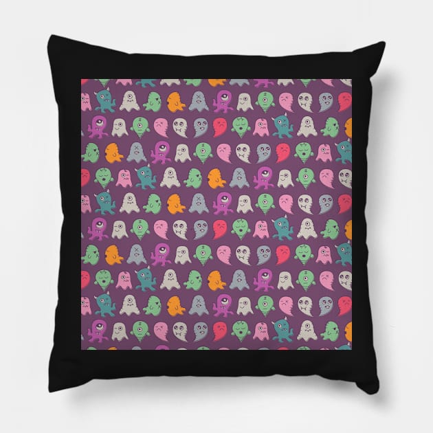 Colorful ghosts Pillow by melomania