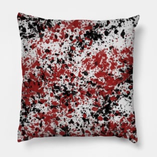 Abstract Paint Splatter (Red) Pillow