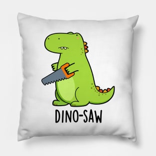 Dino-saw Cute Dinosaur Tool Pun Pillow