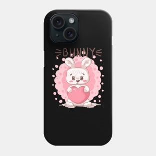 bunny heart cartoon Phone Case