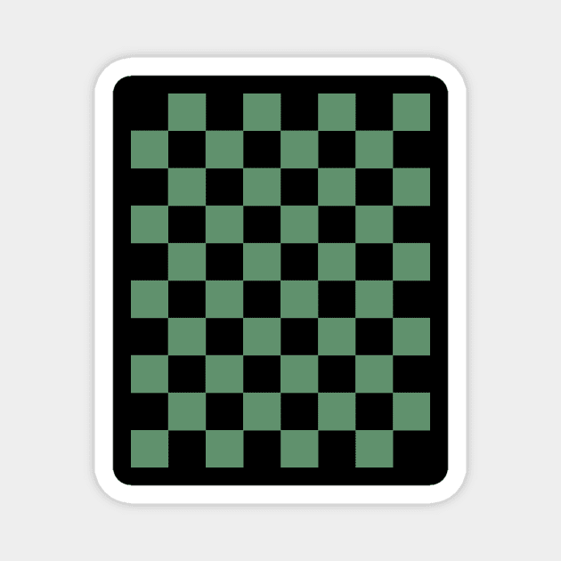 Apple Green and Black  Chessboard Pattern Magnet by californiapattern 