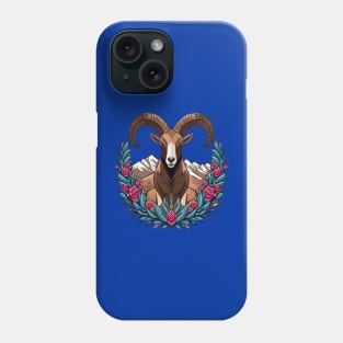 Desert Bighorn Sheep Surrounded By Sagebrush Nevada State Tattoo Art Phone Case