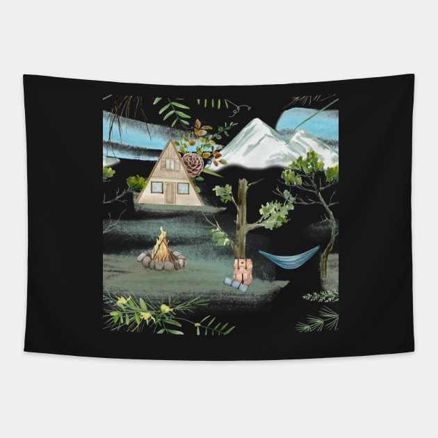 Hammock | Camping | Mountains Tapestry by gronly