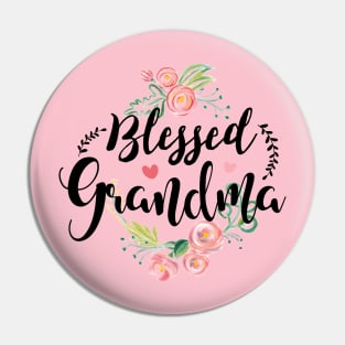 Blessed Grandma T-Shirt with floral, heart Mother's Day Gift Pin