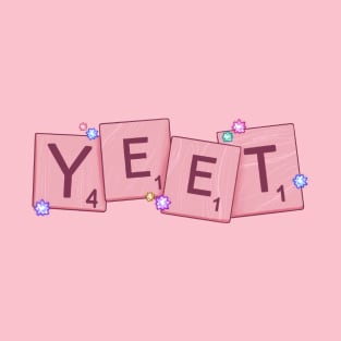 Scrabble Yeet Cute Kawaii Pink T-Shirt