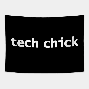 Tech Chick Typography White Text Tapestry