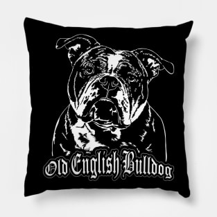 Old English Bulldog dog lover Portrait Pillow