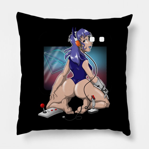 Gamer Girl Pillow by EnegDesign