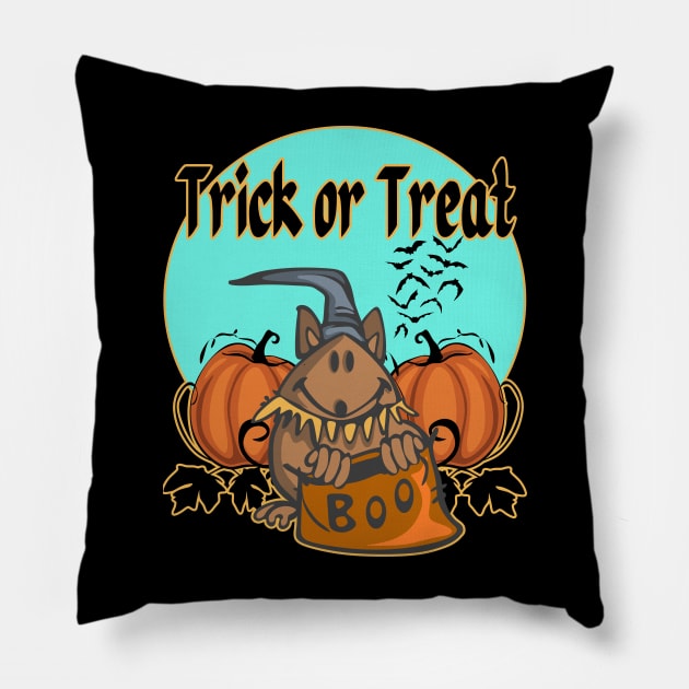 Halloween Hamster trick or treater Pillow by AuburnQuailart