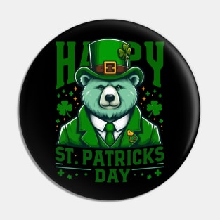 Happy st patricks day funny green bear Pin