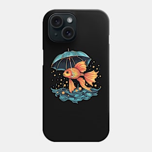 Goldfish Rainy Day With Umbrella Phone Case