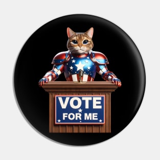 patriotic armored cat Pin