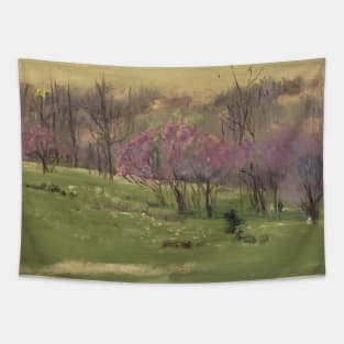 Red Bud Oil on Canvas Painting Tapestry