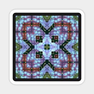 Circuitboard fire Kaleidoscope Pattern (Seamless) 12 Magnet