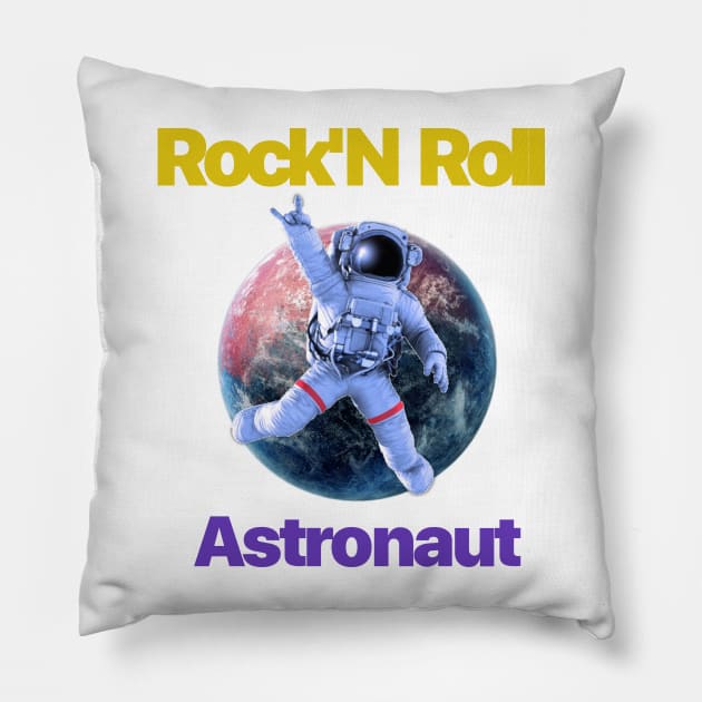 rock n roll astronaut Pillow by Prossori