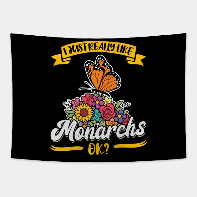 I Just Really Like Monarchs Monarch Butterfly Tapestry by Peco-Designs