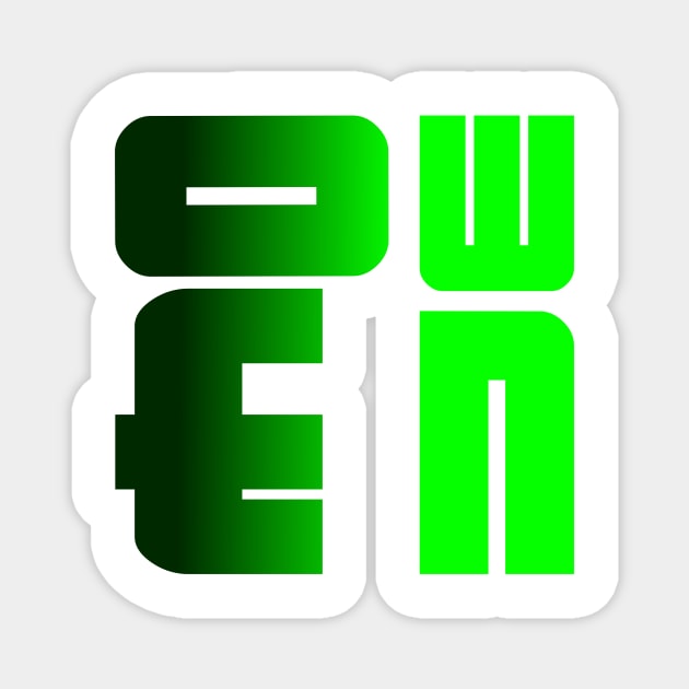 Owen, name, typography Magnet by Furashop