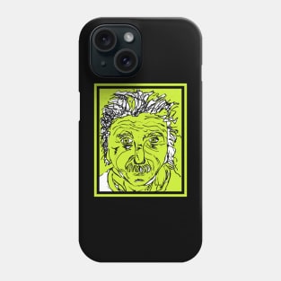 Albert Einstein Pop Art: Green Border Phone Case