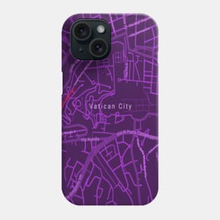 Vatican city purple map Phone Case