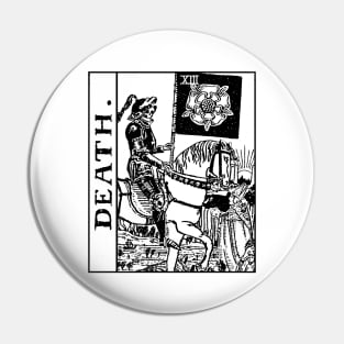 Death Tarot Card Black and White Pin