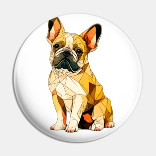 Geometric French Bulldog No. 1: Light Background (on a no fill background) Pin