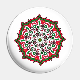 Merry Ho Ho Mandala Pin