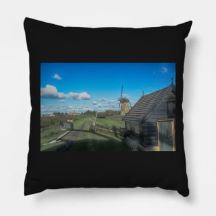 Dutch Clouds at Kinderdijk Nederlands (UNESCO Site) Pillow