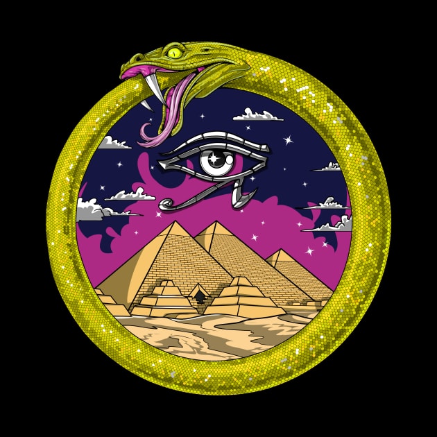 Egyptian Pyramids Ouroboros by underheaven