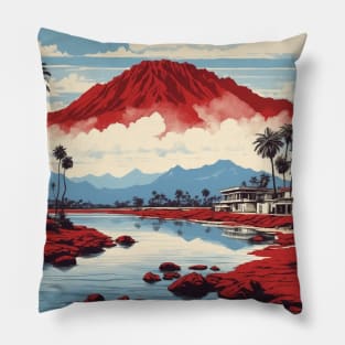 Lagunas de Montebello Mexico Vintage Poster Tourism Pillow