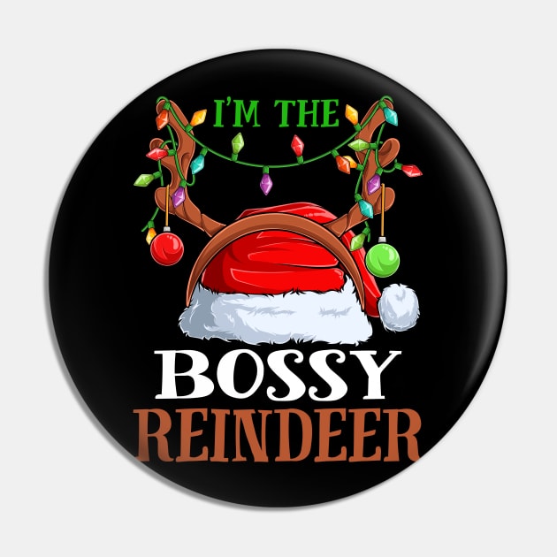 Im The Bossy Reindeer Christmas Funny Pajamas Funny Christmas Gift Pin by intelus