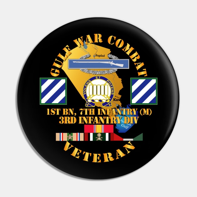 Gulf War Combat Infantry Vet w 1st Bn 7th Inf - 3rd ID SSI Pin by twix123844