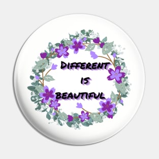 Different is beautiful purple wreath Pin