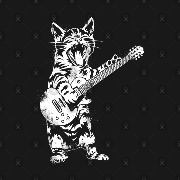 Cat Rocker Funny Kitty Plays Guitar Rockstar Guitarist by Blink_Imprints10