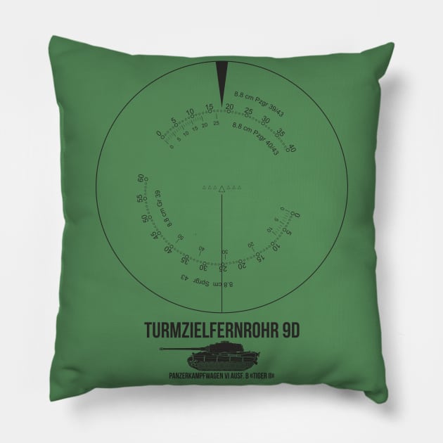 Turmzielfernrohr 9d sight of the German Tiger II tank. on light Pillow by FAawRay