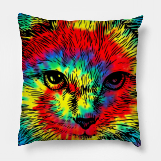 Tie Dye Cat Shirt Colorful Tye Dye Kitten T Shirt Tie Dye Cat