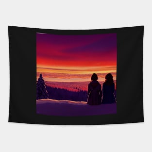 The Girls Watching the Sunset at Winter Tapestry