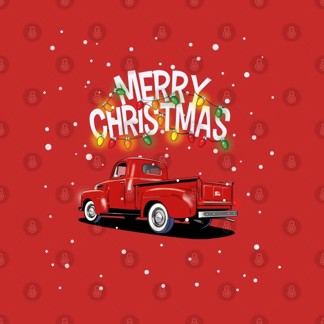 Ford F1 Pick Up truck Christmas Sweater Design by Webazoot