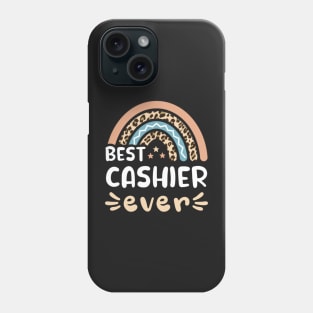 Best Cashier Ever Leopard Rainbow Phone Case