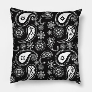 Mandala Pattern Black and White Halloween Fall Autumn Season Pillow