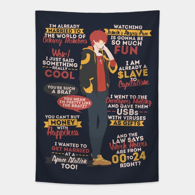 707 Quotes Tapestry by ZeroKara