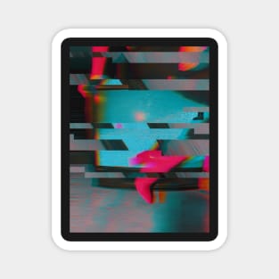 PINK HEEL - Glitch Art Abstract Magnet