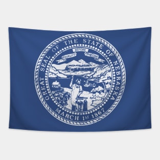 Nebraska State Flag Retro Distressed Tapestry